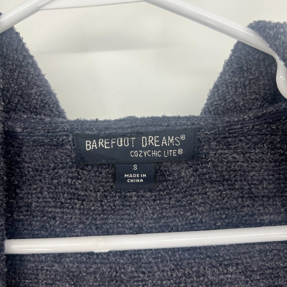Barefoot Dreams CozyChic Lite Navy Blue Hooded Cardigan Women's Small - Picture 2 of 4